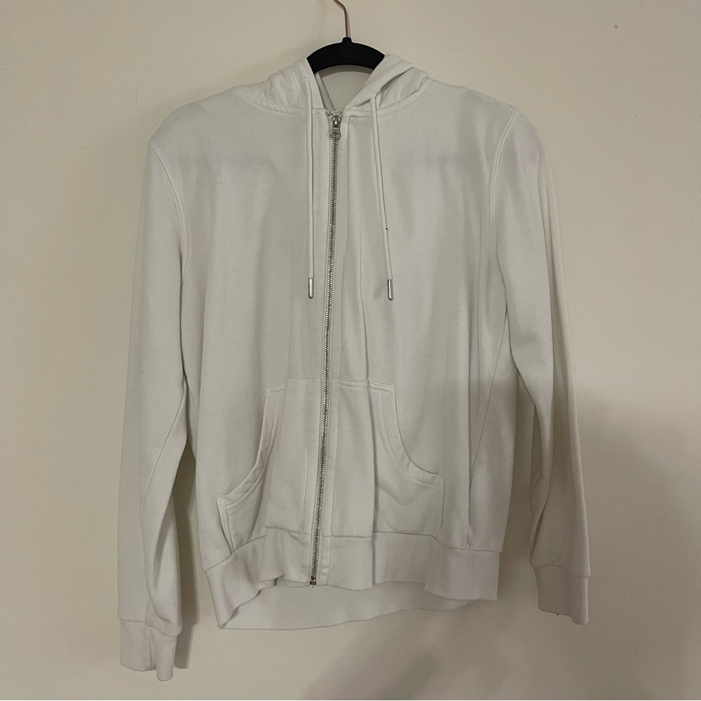 white h&m zip up jacket
